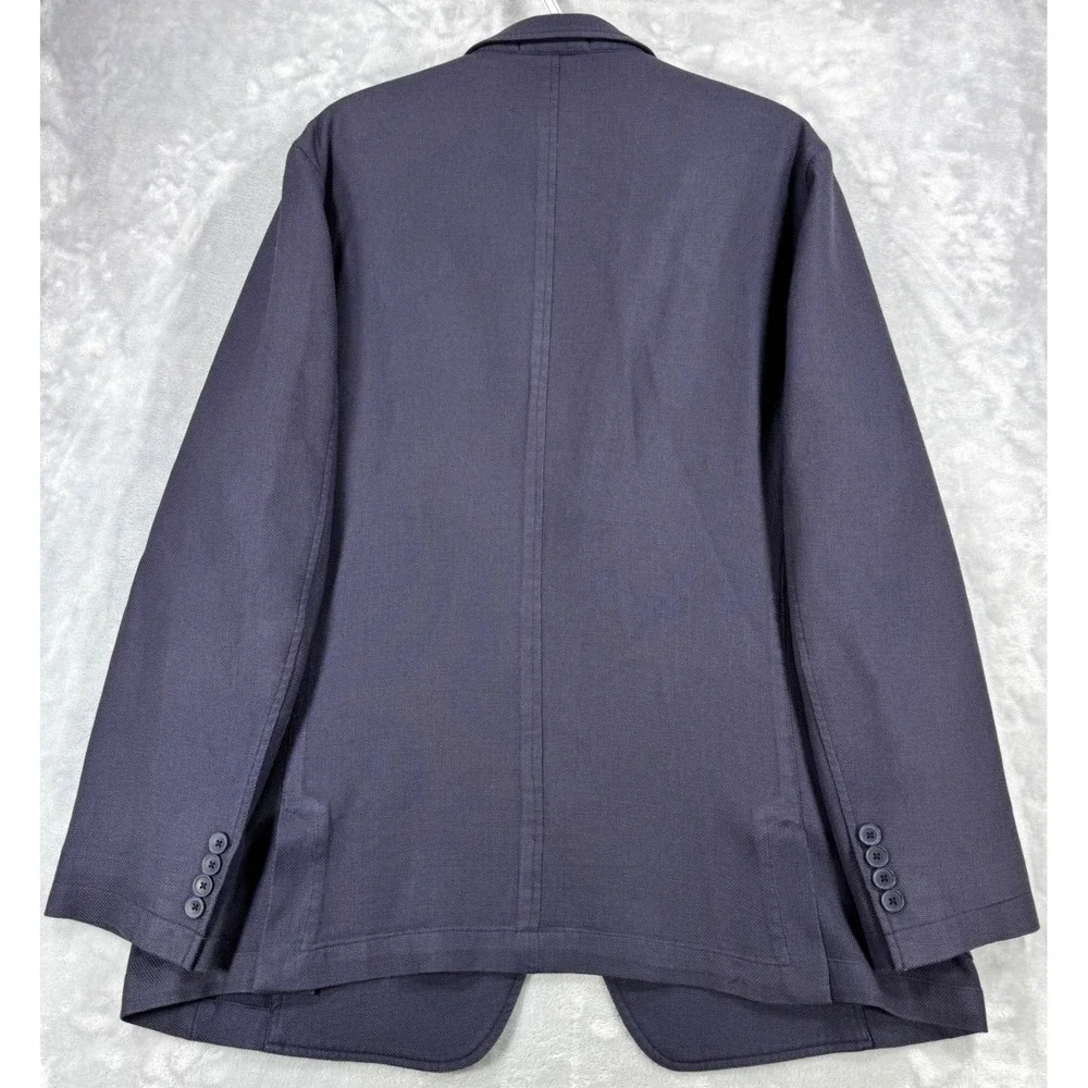 PAUL LANIFICIO FILARTE Blazer Mens XL Navy Blue Italian Fabric Sport Coat